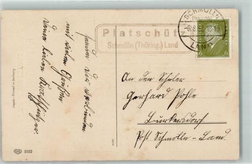 04626 O7421 Platschütz - Landpoststempel Schmölln Thüringen Land