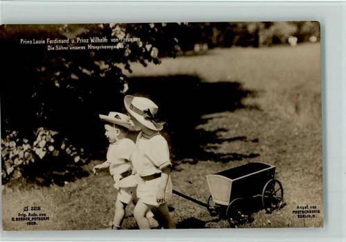 Prinz Ferdinand und Wilhelm mit einem Bollerwagen, Nr. 2215 Photochemie , gute Erhaltung
