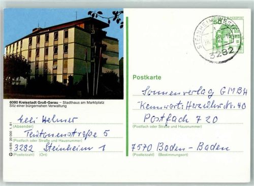 Groß-Gerau Ganzsache Stadthaus am Marktplatz