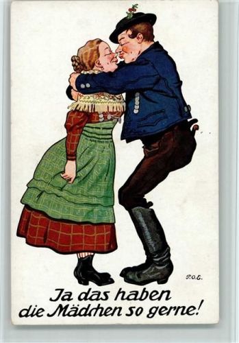 Das haben die Mädchen gerne , gute Erhaltung Engelhard, P.O. / POE Künstlerkarte