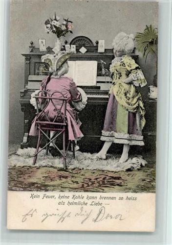 1900 Serie 90 1. Ein musikalisches Plauderstündchen - Hausmusik , Klavier