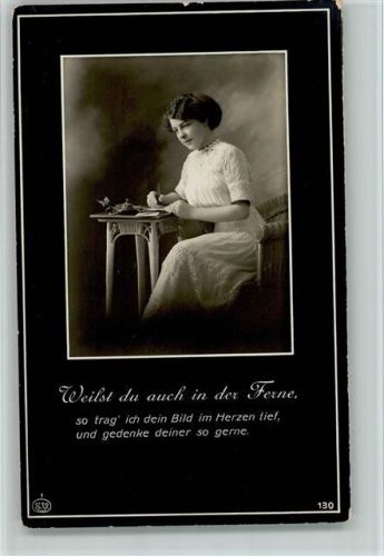 1913 Liebesbrief schreiben - weilst du auch in der Ferne, gute Erhaltung