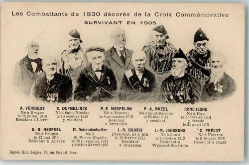 1905 Les Combattants de 1830 decores de la -croix Commemorative Survivant en 1905