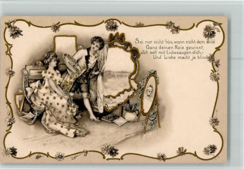 1900 Schöne Litho mit Golddruck und Poesie Vers AK Sehr gute Erhaltung