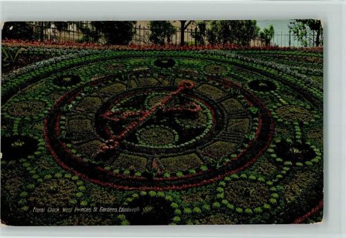 Edinburgh 1910 Blumen Uhr Floral Clock West Princes St. Gardens Gartenbau