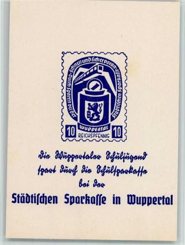 Städt. Sparkasse in Wuppertal - Die Schuljugend spart