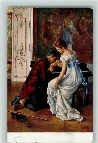 1918 sign Novak - Der Handkuss vom Geiger - Poesie AK
