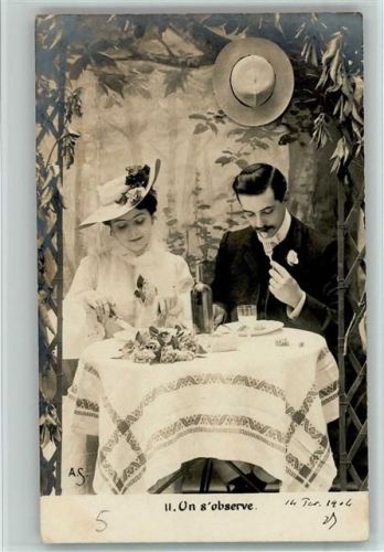 1904 Atelier Foto - Fotoverlag A.S. II. On s`observe - Liebespaar