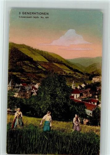 Drei Generationen - Heuernte - Schwarzwald Idylle Nr. 639 - Rheinische Kunstverlagsanstalt , gute Erhaltung AK