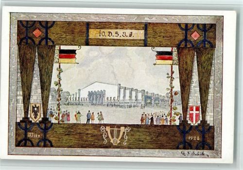 Fest Postkarte , 10. Sängerbundesfest 1928, Sängerhalle - sehr gute Erhaltung