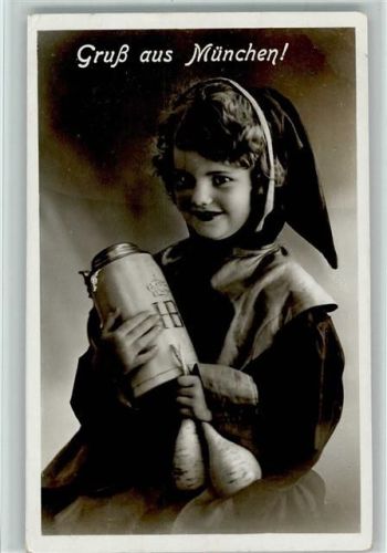 1935 Kindl mit einem HB Bierkrug , Verlag Krueck Serie 520 gute Erhaltung