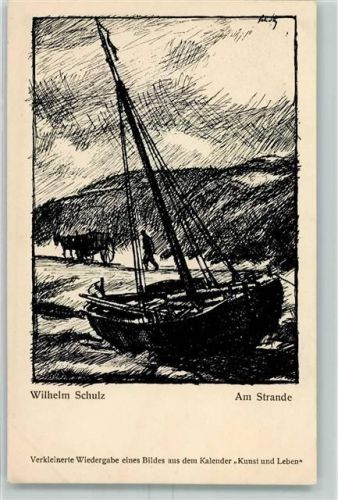 sign. Wilhelm Schulz "Am Strande"