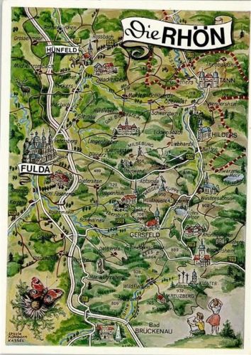1977 Die Rhön - Von Hünfeld - Bad Brückenau - sign Ursula Kühlborn