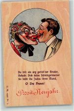 Schwiegermutter Kuss Judas Neujahr Glückwunsch D. W. 1902 Nr 7 Ehe