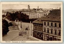 Ceske Budejovice Budweis - Radetzkyplatz u. Tabakfabrik Straßenbahn