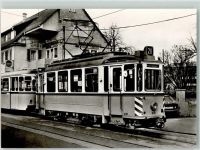 73760 W7302 Nellingen auf den Fildern 1976 Foto AK Triebwagen 20 der Straßenbahn Esslingen-Nellingen-Denkendorf von 1950 mit BW 37 Esslinger Straße SMS-Museumswagen-Sammelkarte 1022