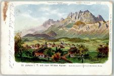 6380 St. Johann in Tirol 1917 Künstlerkarte Wilder Kaiser sign. Reisch Meran