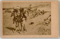 Künstlerkarte Usfaritreue Soldaten sign.Grotemeyer Kolonial Krieger Spende