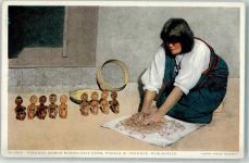 Pueblo CO Tesuque Woman making rain gods Indianer