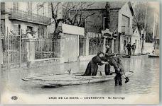 92400 Courbevoie Foto AK Hochwasser