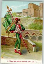 53100 Siena Lithographie Paggi delle Storiche Contrade