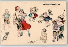 Großstadt Kinder Barfuss Zigarette Tanz Maus Hund Scheuermann, W. Künstlerkarte