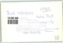 88339 W7967 Bad Waldsee FOTO KEINE AK Hotel Post Ort handschriftlich