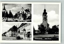 77948 W7632 Friesenheim , Baden Foto AK Rathaus Gasthaus Auto Kath. Kirche