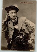 Carl Mittermayr Rückseite: Widmung Volksmusik 1912 Autograph