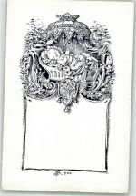 Baby Baldachin Taufe 1898 Künstlerkarte