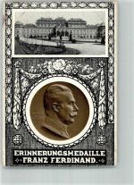 Erinnerungsmedaille Erzherzog Franz Ferdinand Patriotik WK I Adel Österreich Gebrauchsspuren
