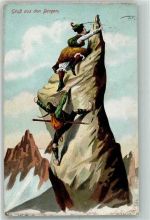 Bergsteiger und Voyeur Erotik Berghumor 1913