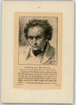 Beethoven Komponist sign. Karl Bauer Prominente Prägedruck