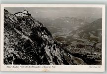 Kehlsteinhaus Hitlers Teehaus mit Alpenpanorama Fotograf Hans Huber Hüttenstempel Obersalzberg Foto AK