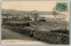 Fuenterrabia Hondarribia 1911 Foto AK Schwimmbad La Pointe d´Igueldo Marke bildseitig