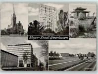 51371 W5090 Leverkusen - Evangel. Kirche Bayer-Hochhaus Japanischer Garten Kölner Straße Autobahn Mehrfachaufnahme