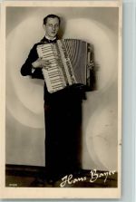 Hans Bayer - Akkordeon Spieler ca 1940 AK Ziehharmonika