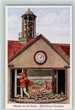 W3250 Hameln Rattenfänger-Kunstuhr mit Glockenspiel am Rathaus Auszug der Ratten Uhr
