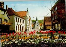W6907 Nußloch Ortsansicht Edeka-Geschäft Apotheke Tulpen Apotheke