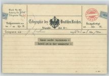Telegramm - Kann nicht kommen - Hemd ist in der Wäsche - 1914 AK Post