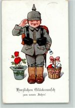 Neujahr - Hand zum Gruß Kinder in Uniform