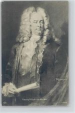 Georg Friedrich Händel mit Perücke sign Trumpf ca 1900 AK Händel, G.F.