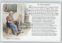 Frau ist am Klöppeln - Lied: De lustige Klipplmad" Verlag Vogel Nr. 9 AK Erzgebirge Liederkarte
