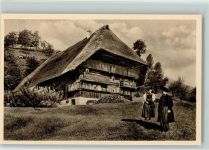 Bauernpaar Schwarzwaldhaus Kupfertiefdruck