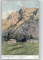 Berghütten - Tutzinger Hütte und Hüttenstempel - Compton, T. Künstlerkarte