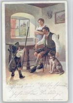 Serie XI "In Feld und Heim" - Trachten - Kind will wandern - Hund - 1902 AK Döcker, E. Künstlerkarte