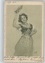 Italien - Tarantella - Frau mit Tambourin Volkstanz 1900 Künstlerkarte