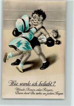 Wie werde ich beliebt, werde Boxer oder Ringer 1927 Foto AK Boxen