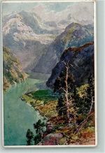 sign E.T. Compton - Königsee vom Archenkopf - Berge Compton, E. H. Künstlerkarte