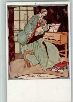 Serie 132 (8 Dess.) Klavierlehrer Cramer, M. (Rie) Künstlerkarte
